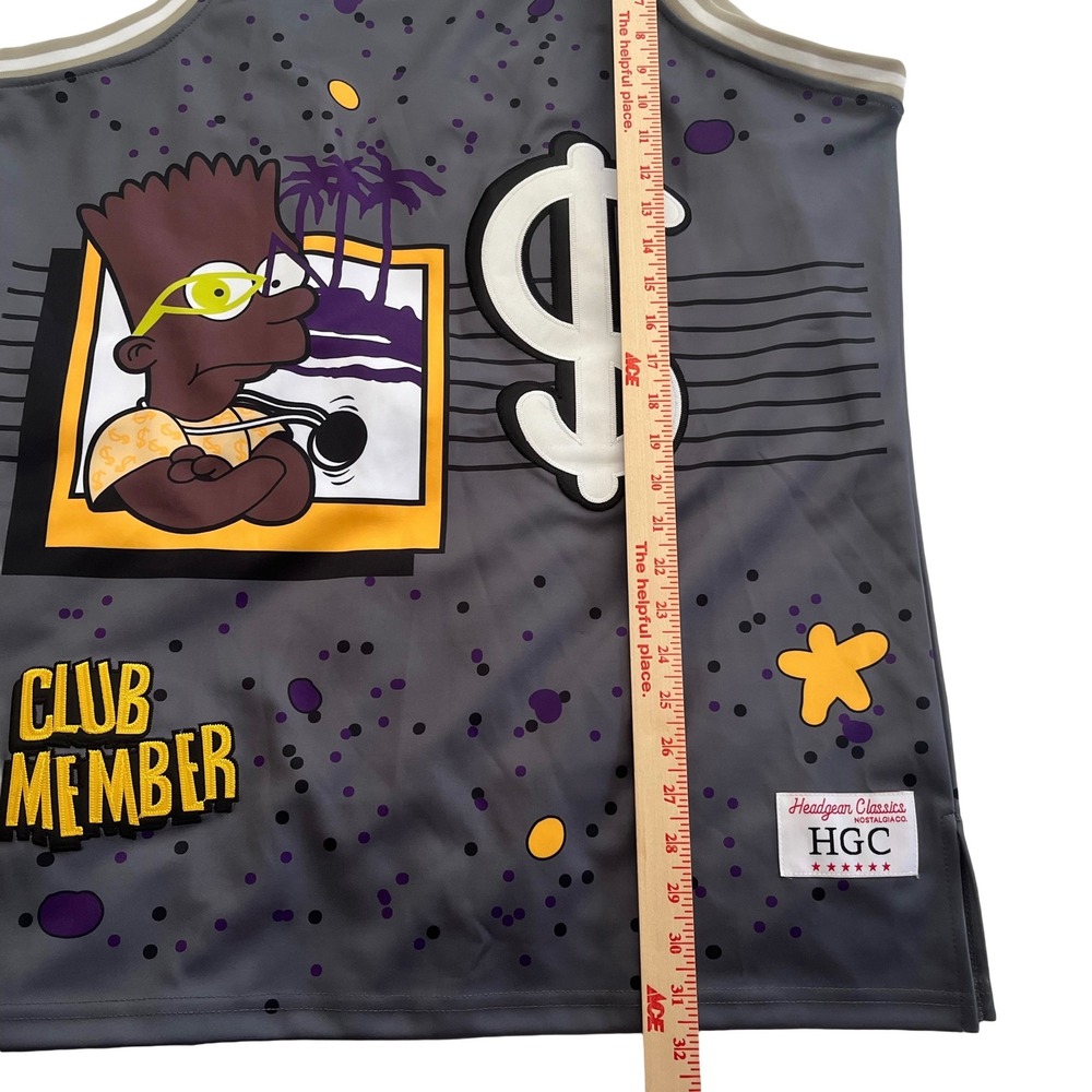 Headgear Classics TOSA Basketball Jersey Mens XL Grey New Bart Simpson Graphic - Picture 4 of 5